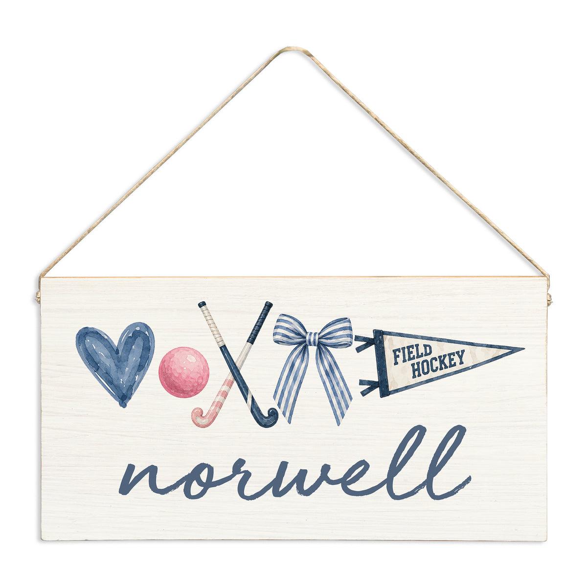 Field Hockey Icons Personalized Twine Sign