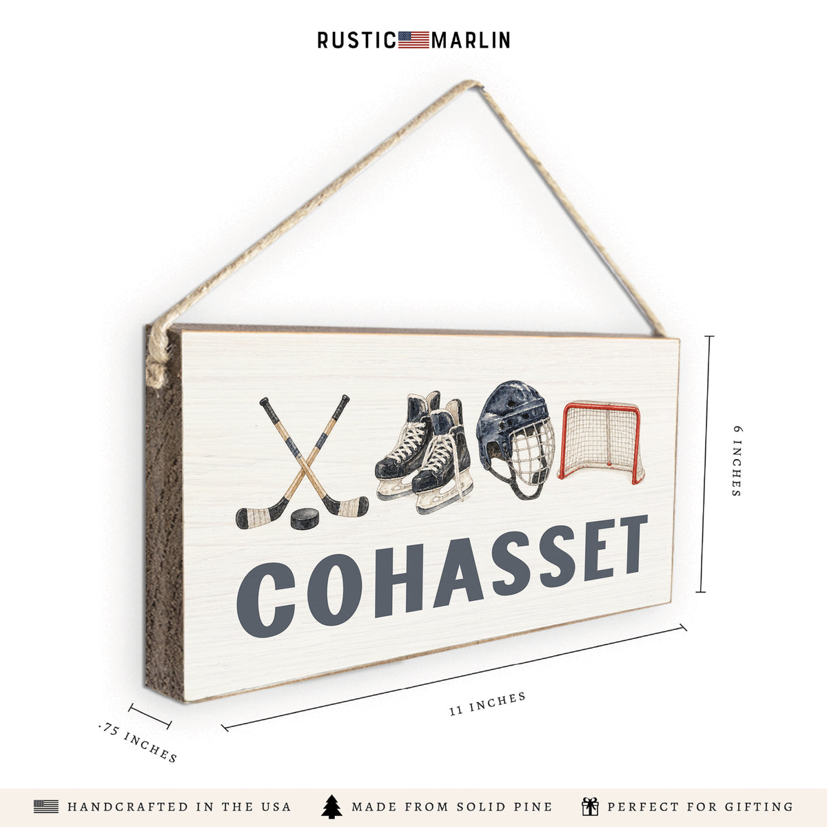 Hockey Icons Personalized Twine Sign