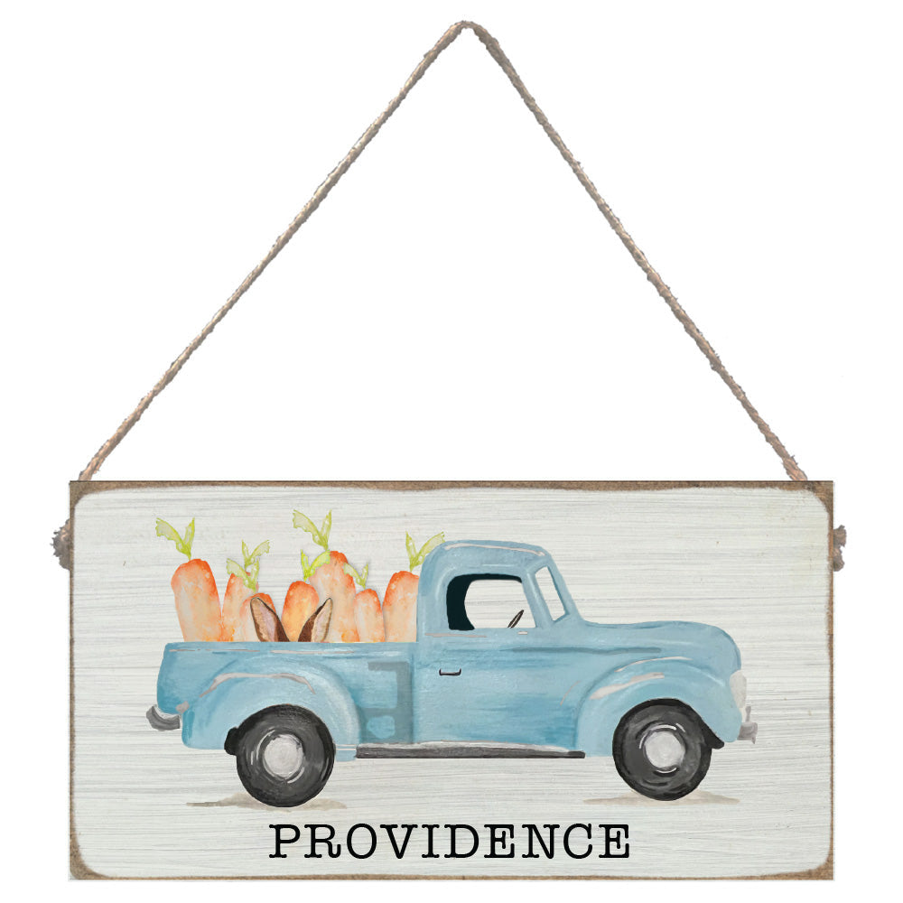 Easter Bunny Truck Personalized Twine Sign