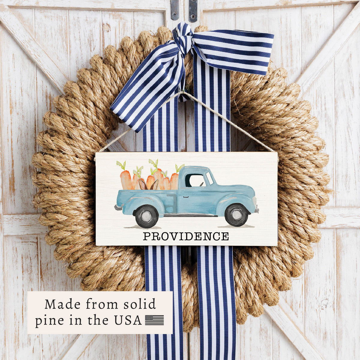Easter Bunny Truck Personalized Twine Sign