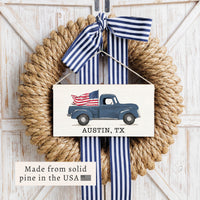 Flag Truck Personalized Twine Sign