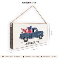 Flag Truck Personalized Twine Sign