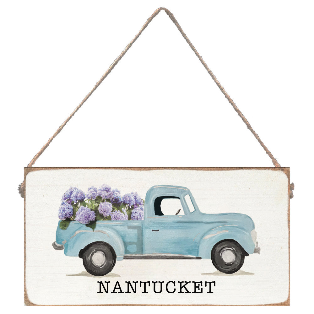 Hydrangea Truck Personalized Twine Sign