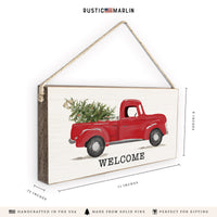 Christmas Tree Truck Personalized Twine Sign