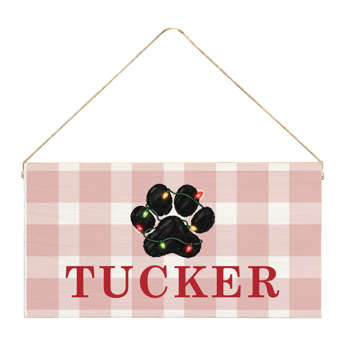 Paw Lights Personalized Twine Sign