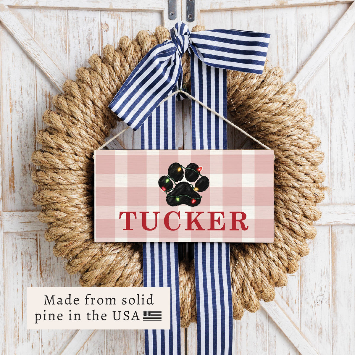 Paw Lights Personalized Twine Sign