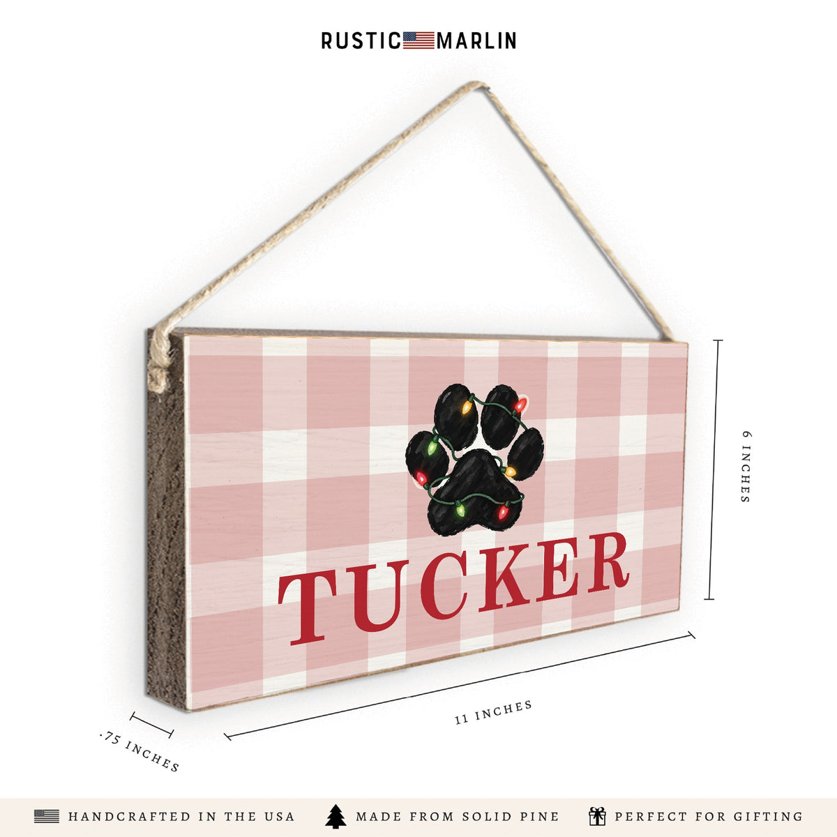Paw Lights Personalized Twine Sign