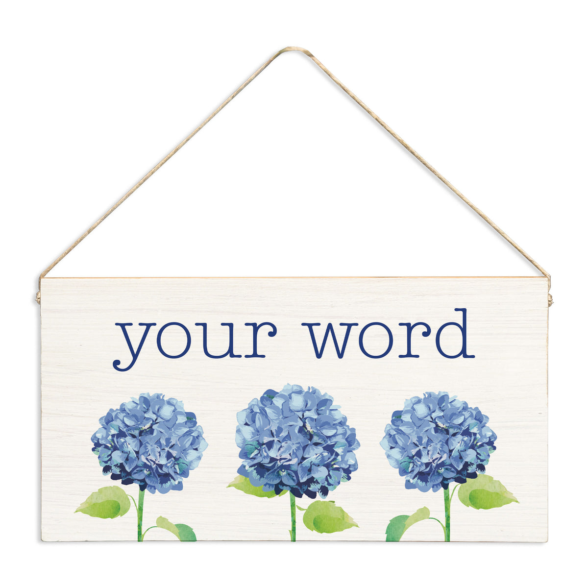 Hydrangea Personalized Twine Sign