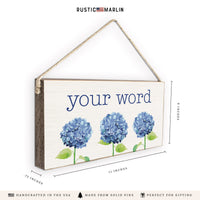 Hydrangea Personalized Twine Sign