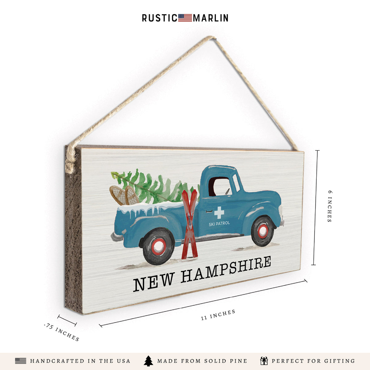 Ski Patrol Truck Personalized Twine Sign