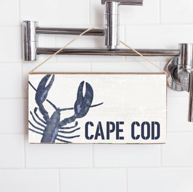 Personalized Indigo Lobster Twine Hanging Sign