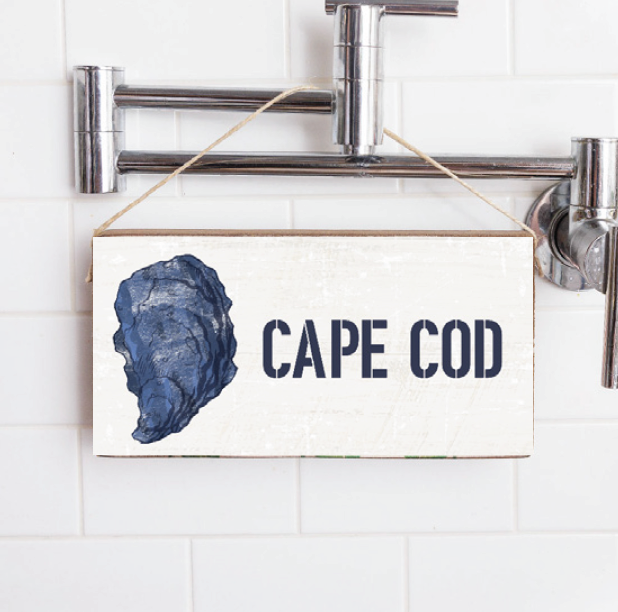 Personalized Indigo Oyster Twine Hanging Sign