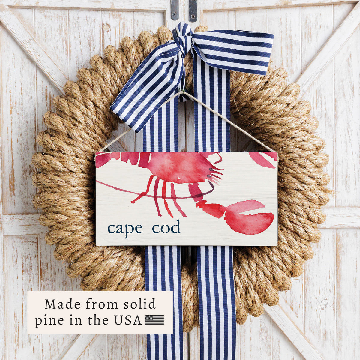 Lobster Watercolor Personalized Twine Sign