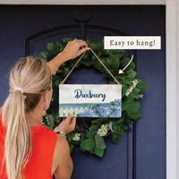 Hydrangea Dreams Personalized Twine Sign