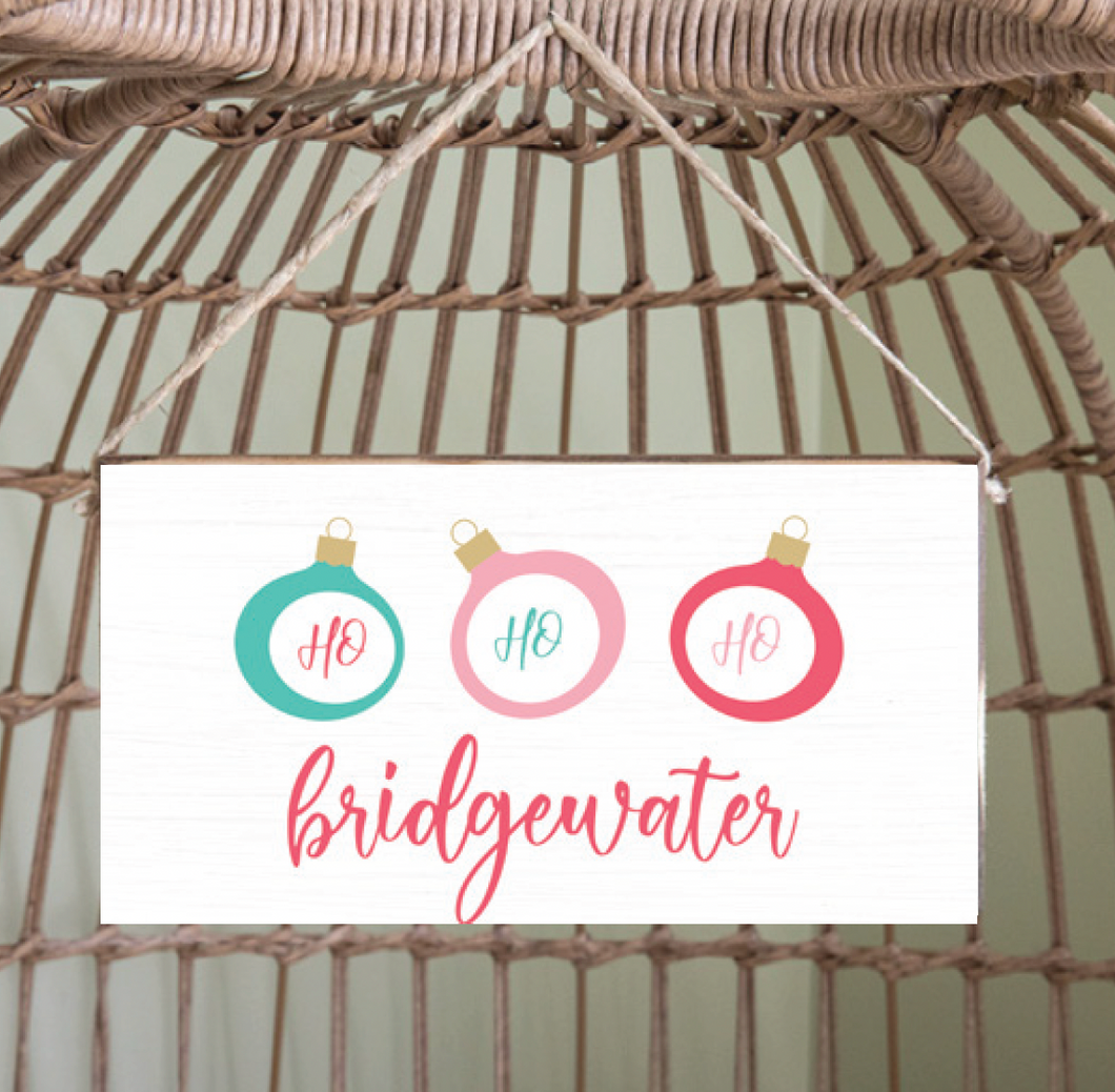 Personalized Ho Ho Ho Twine Hanging Sign
