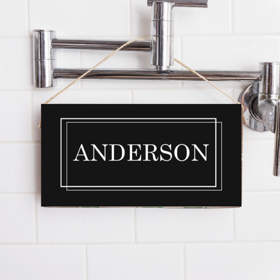 Personalized Black Your Word Twine Hanging Sign