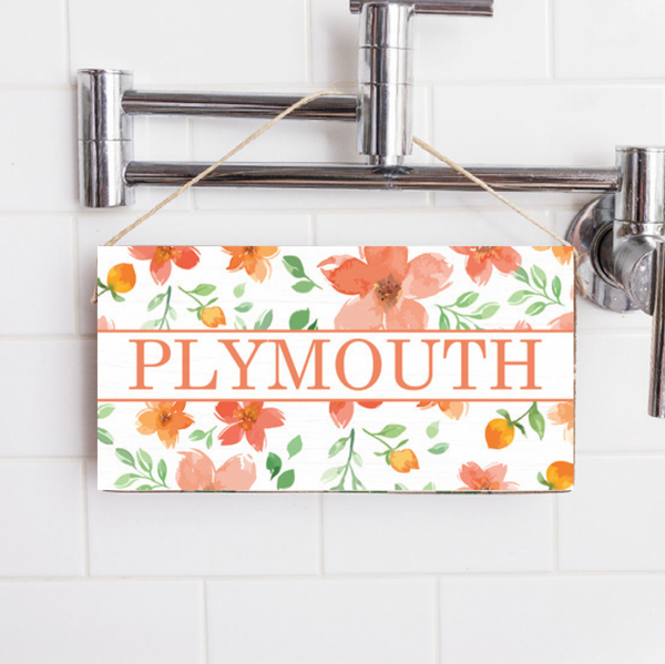 Floral Personalized Twine Sign