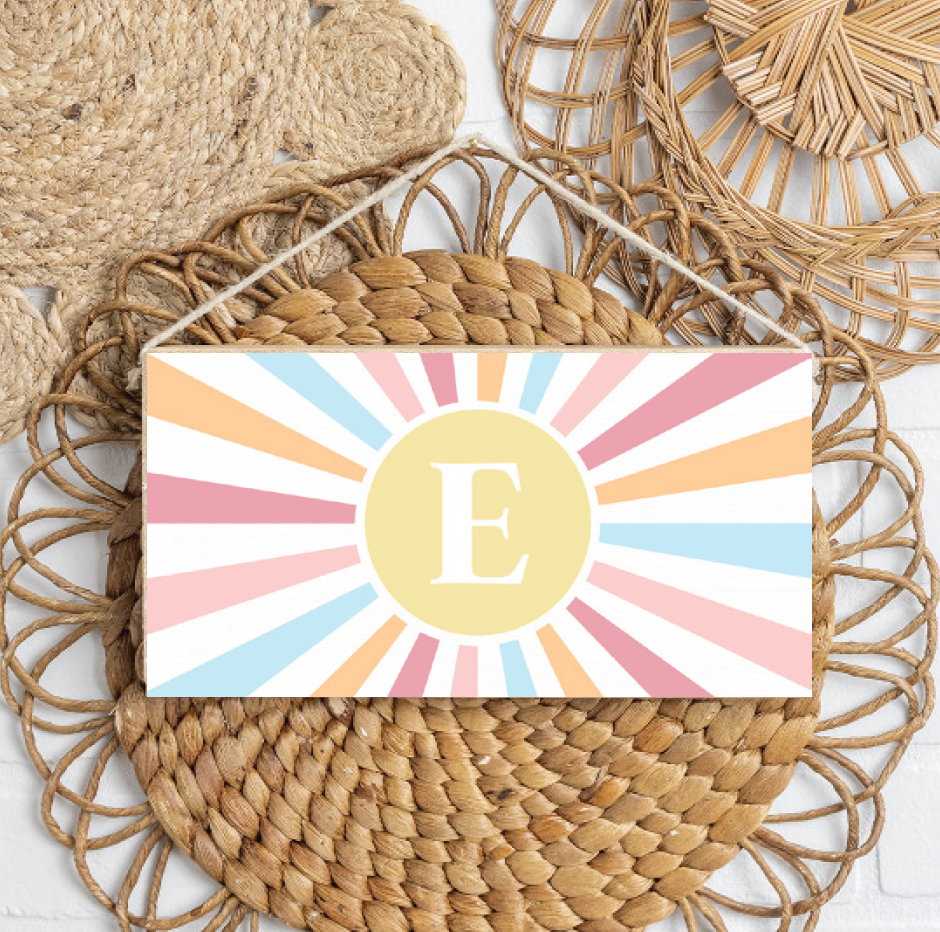 Personalized Initial Twine Hanging Sign