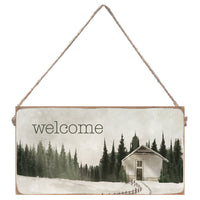 Winter Scene Personalized Twine Sign