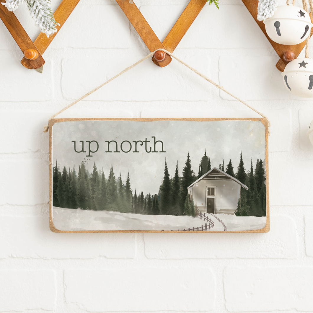 Personalized Winter Scene Twine Hanging Sign