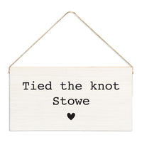 Tied The Knot Black Personalized Twine Sign