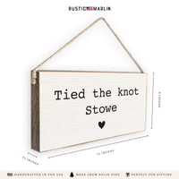 Tied The Knot Black Personalized Twine Sign