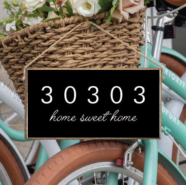 Personalized Zip Code Twine Hanging Sign
