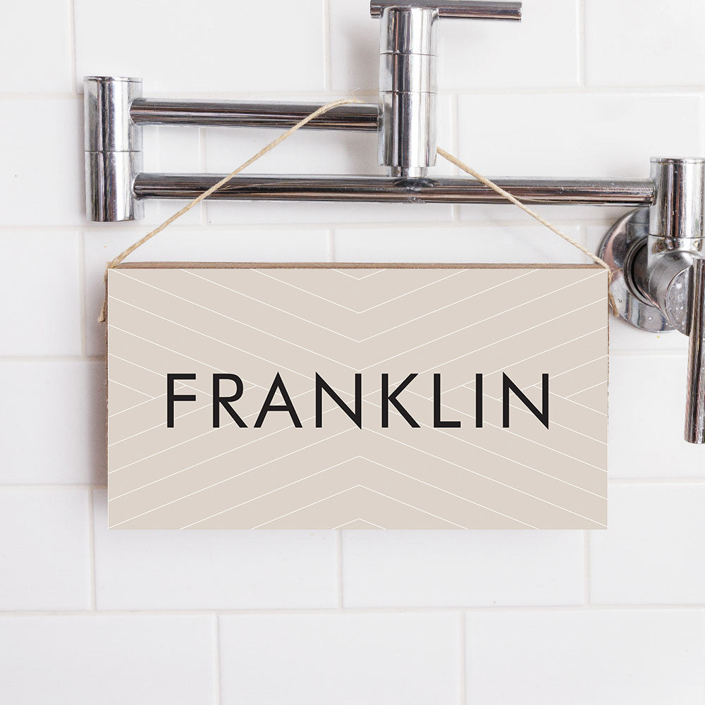 Personalized Taupe Twine Hanging Sign