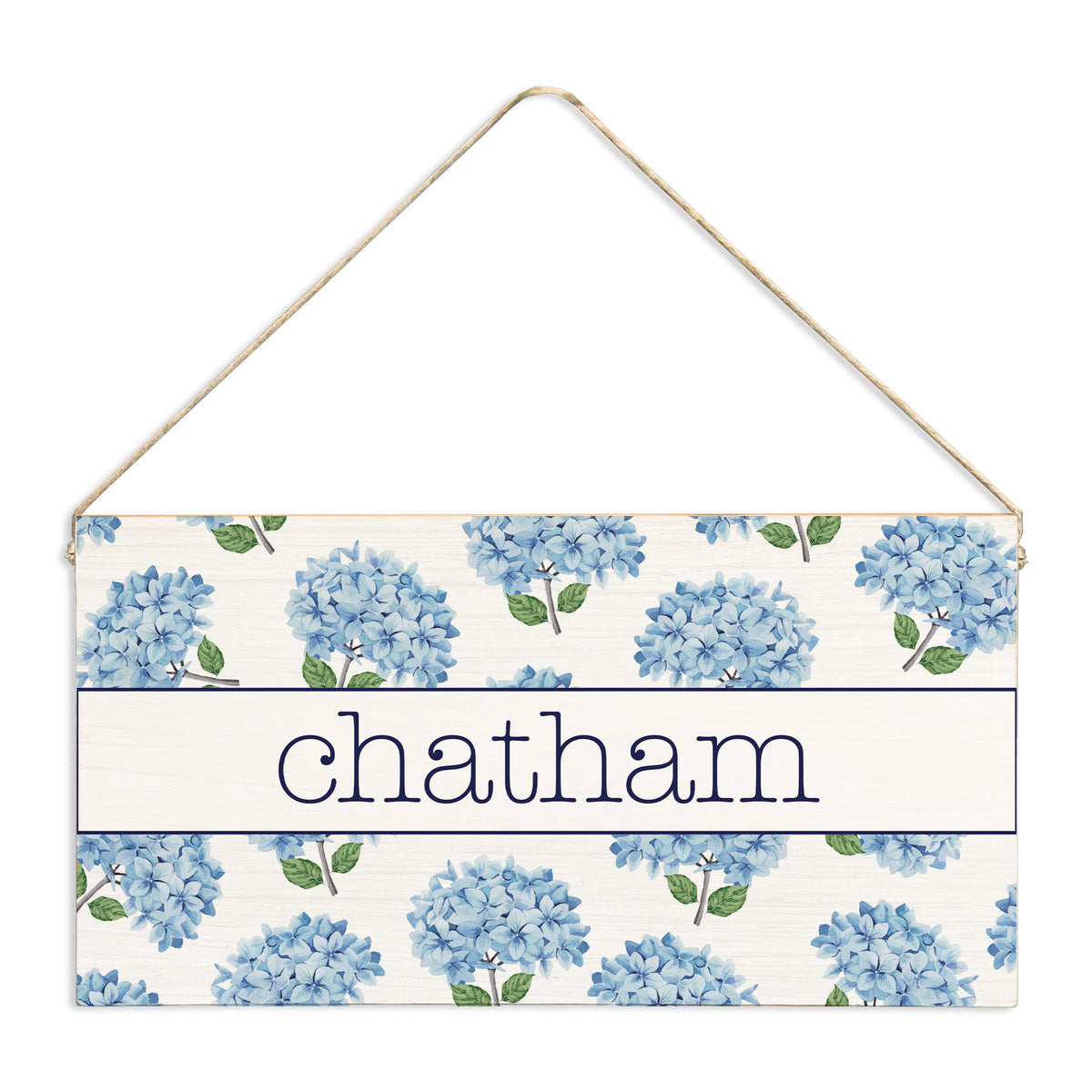 Blooming Hydrangea Personalized Twine Sign