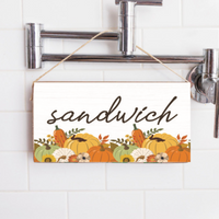 Personalized Muted Pastel Pumpkins Welcome Twine Hanging Sign