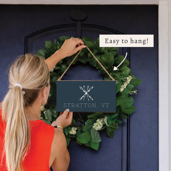 Skis Personalized Twine Sign