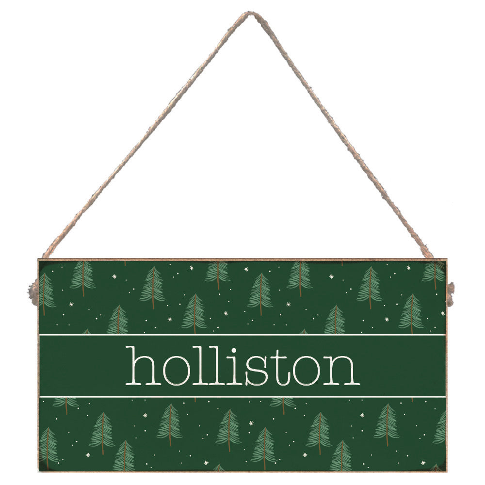 Evergreen Christmas Tree Personalized Twine Sign
