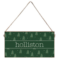 Evergreen Christmas Tree Personalized Twine Sign