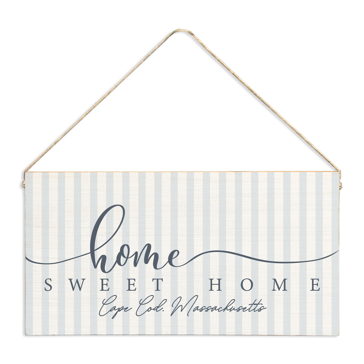 Home Sweet Home Striped Personalized Twine Sign