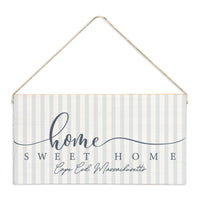 Home Sweet Home Striped Personalized Twine Sign