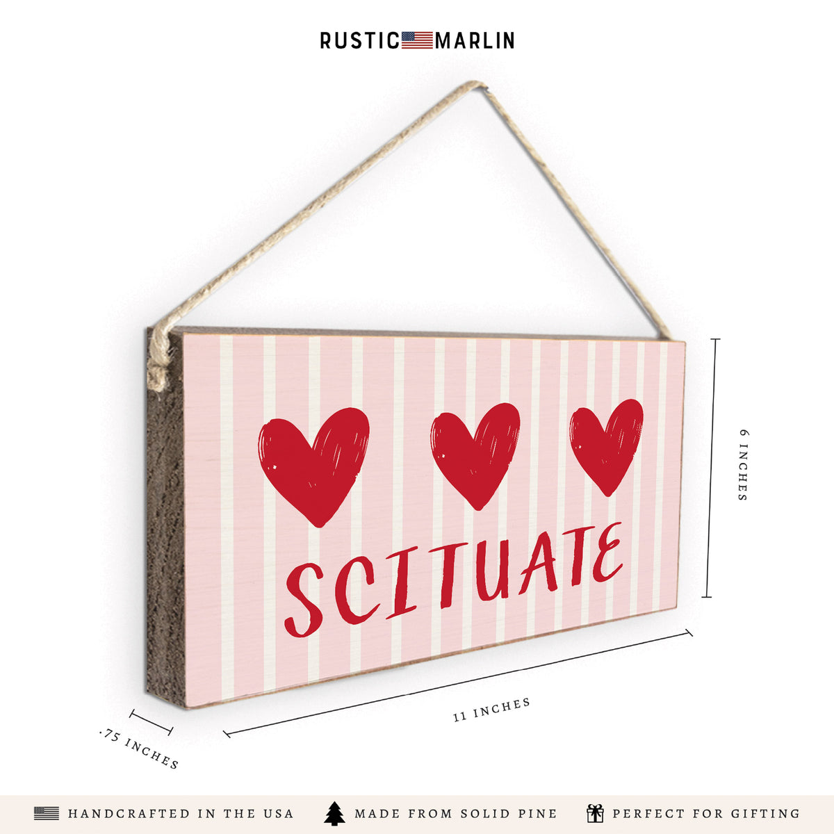 Hearts Personalized Twine Sign
