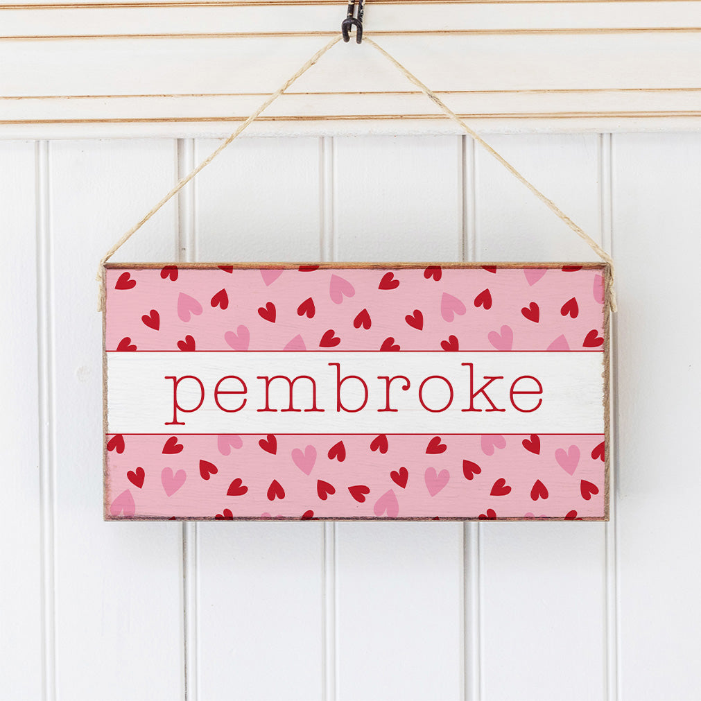 Personalized Valentine's Heart Twine Hanging Sign