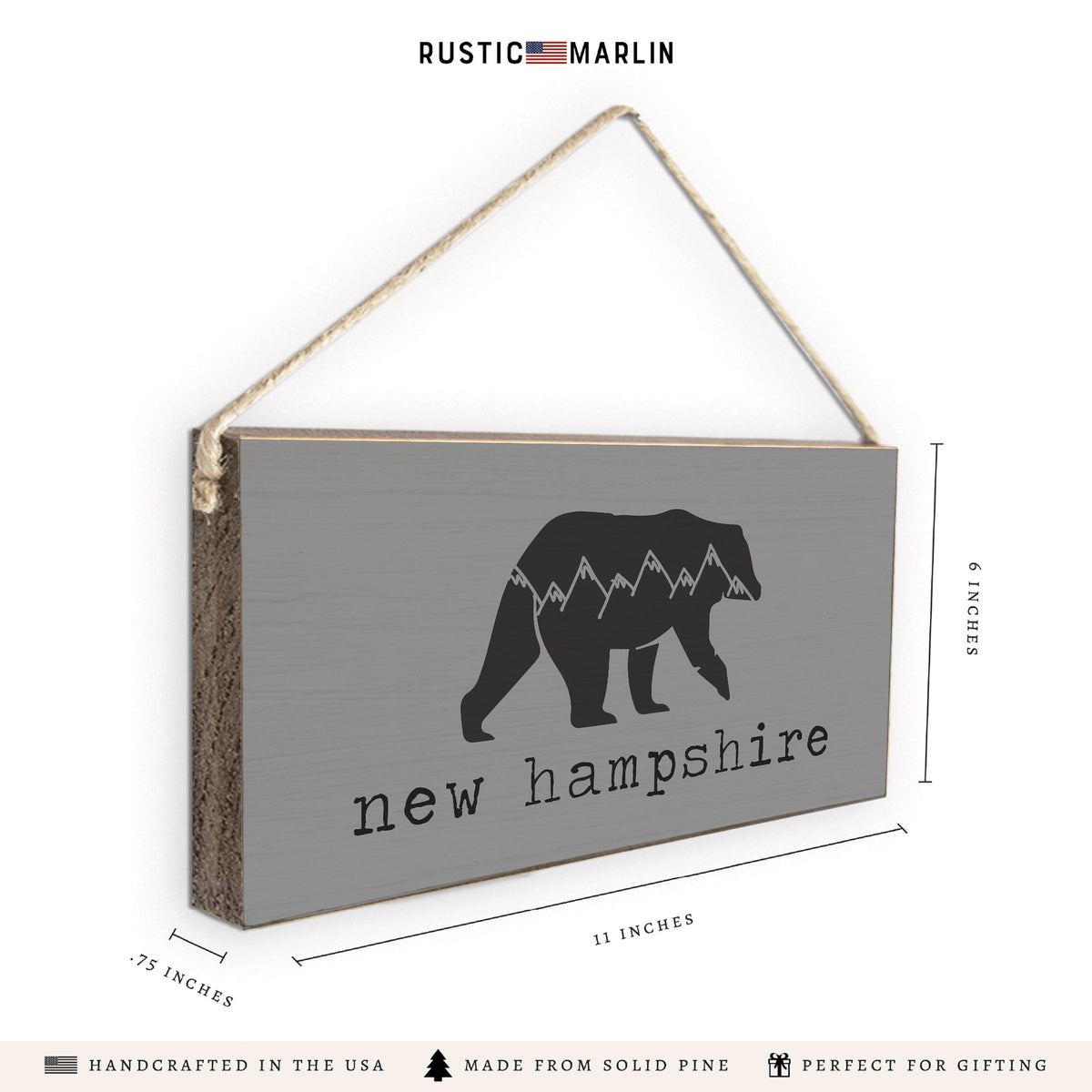 Mountain Bear Personalized Twine Sign