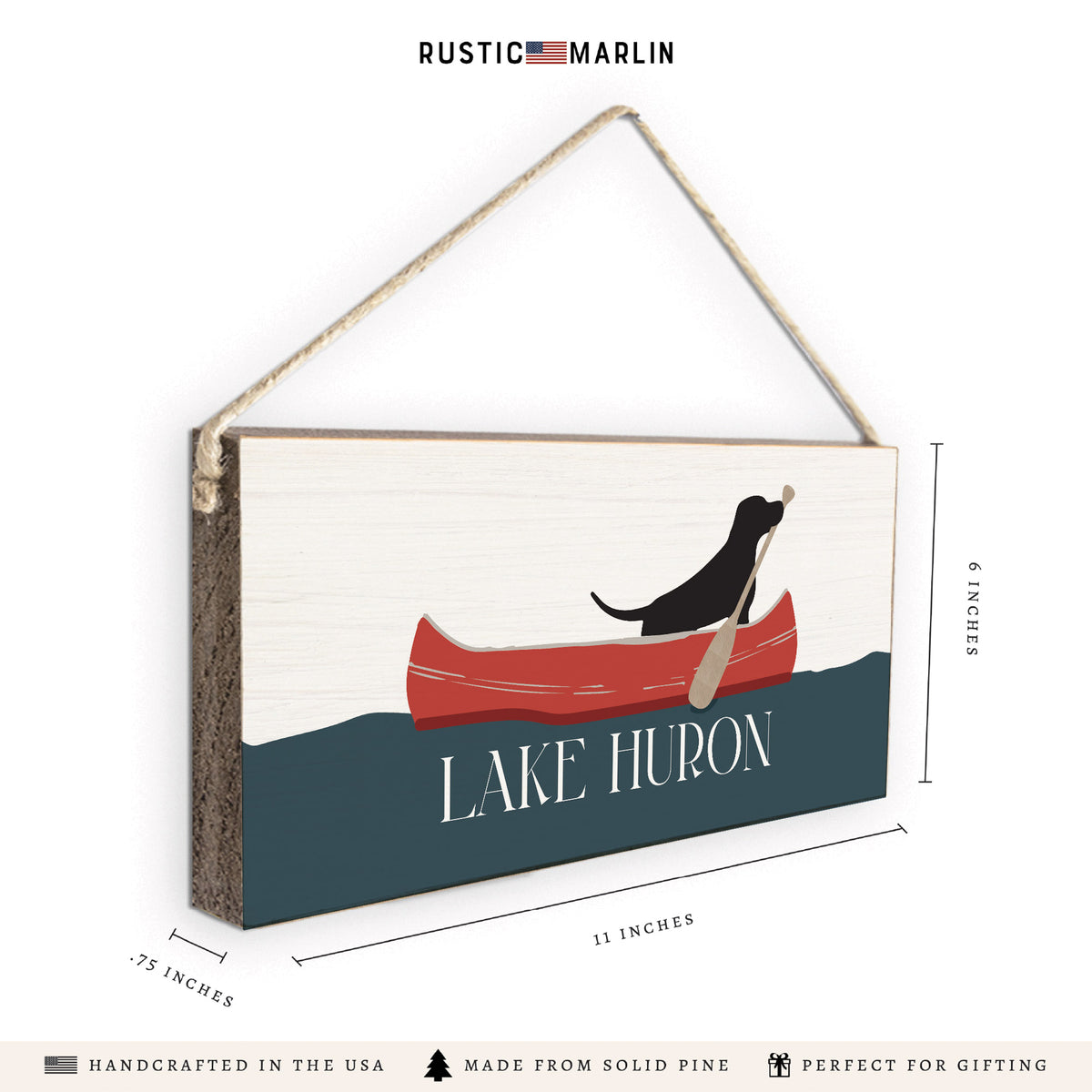 Dog Canoe Personalized Twine Sign