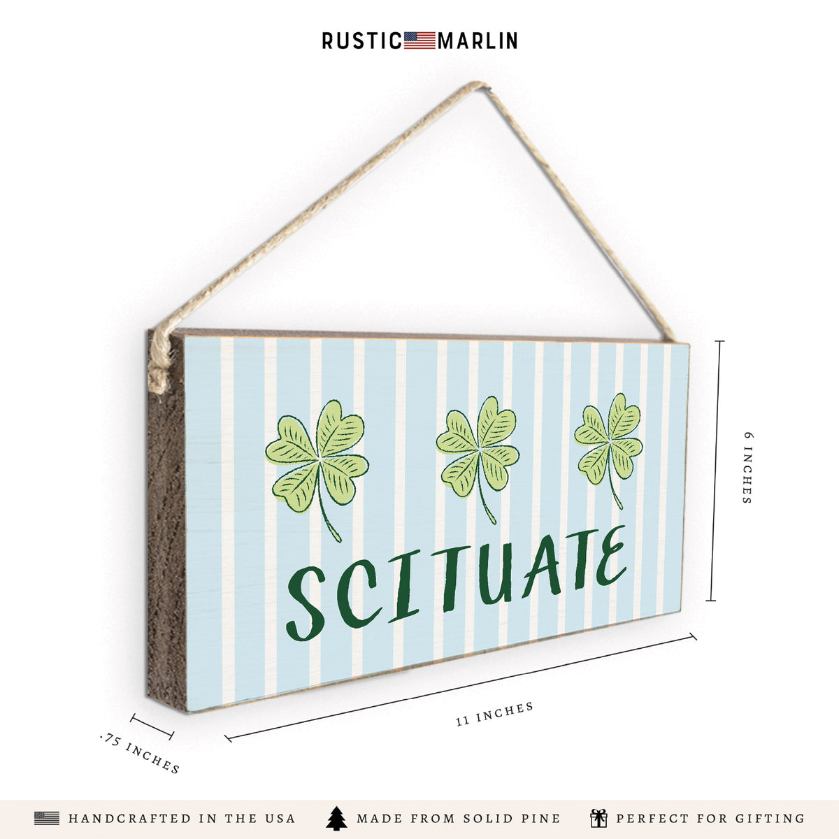 Preppy Shamrock Personalized Twine Sign