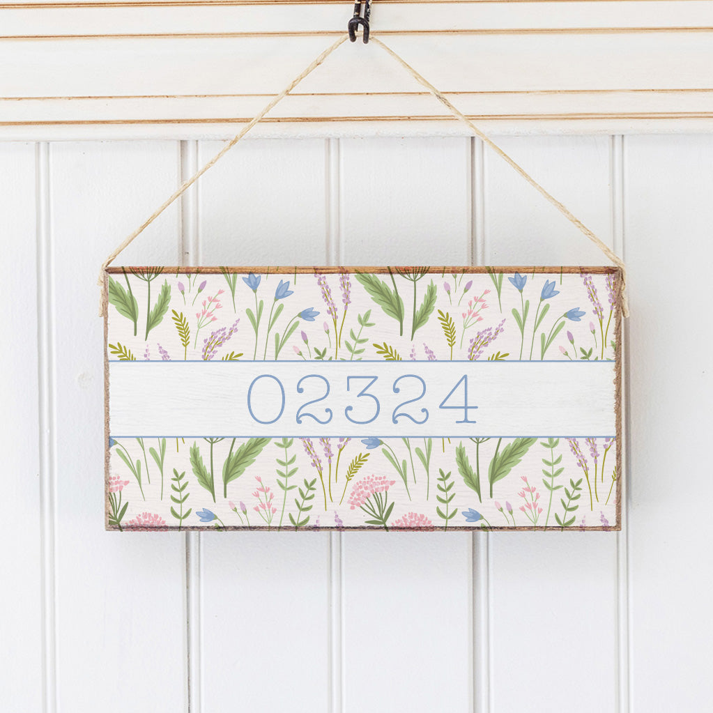 Personalized Spring Florals Twine Hanging Sign