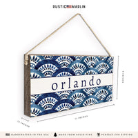 Boho Blue Fan Personalized Twine Sign