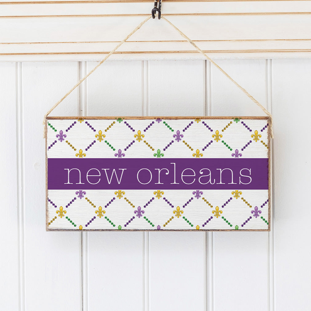 Personalized Signature Madri Gras Twine Sign