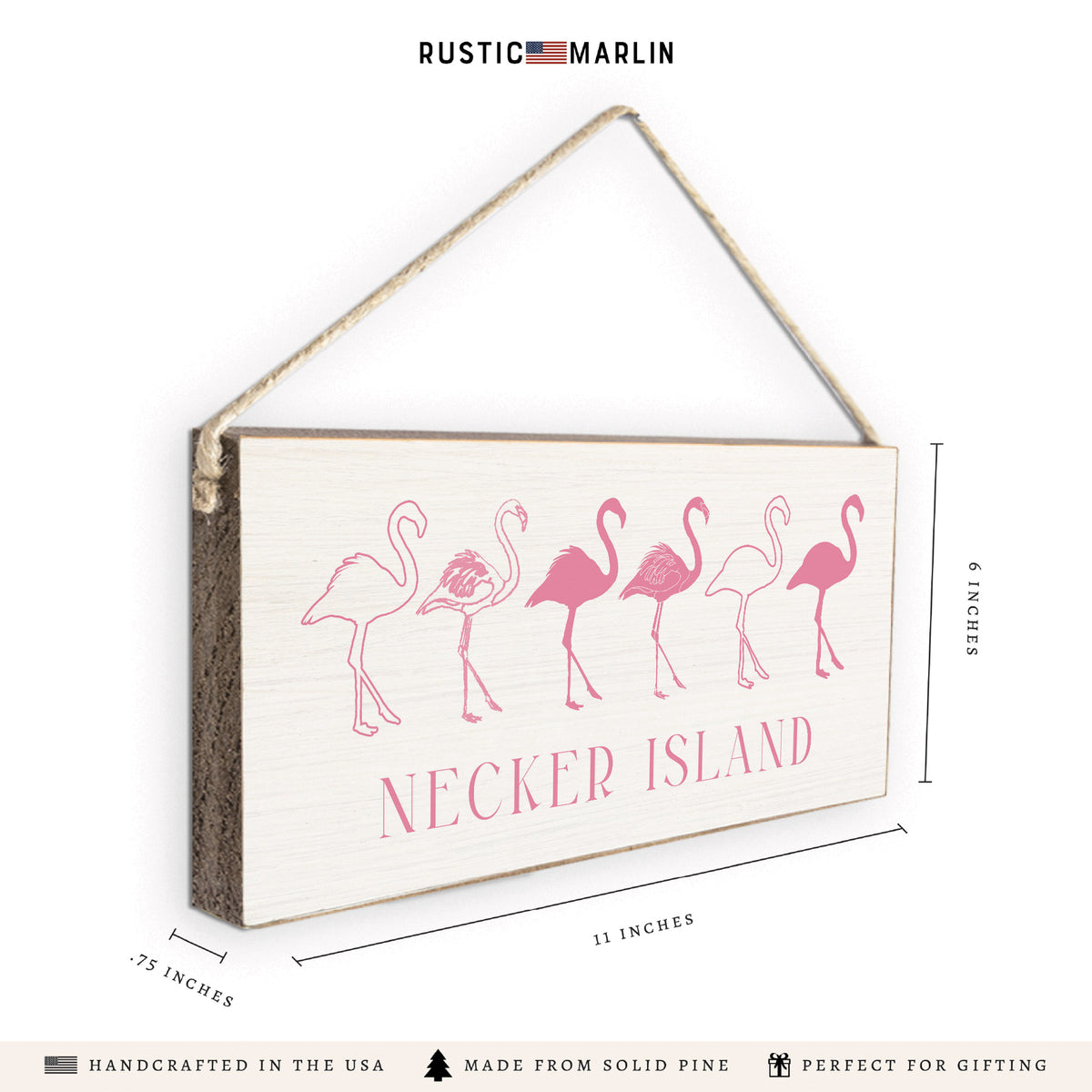 Flamingo Personalized Twine Sign