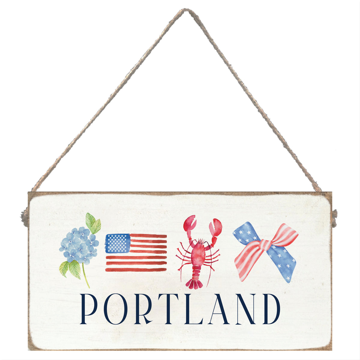 American Icons Personalized Twine Sign
