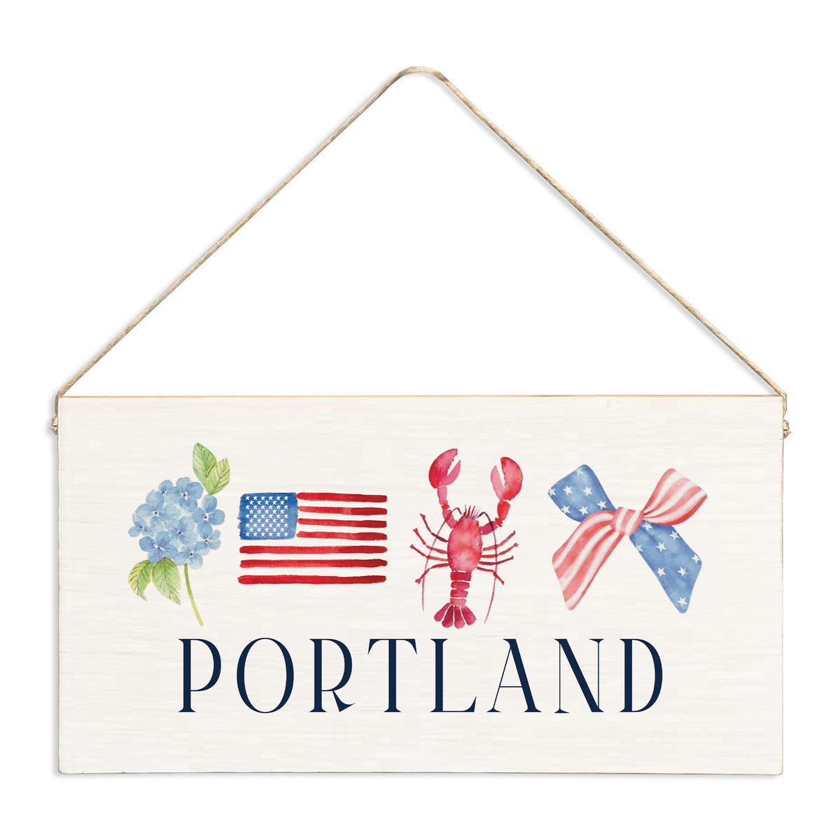 American Icons Personalized Twine Sign