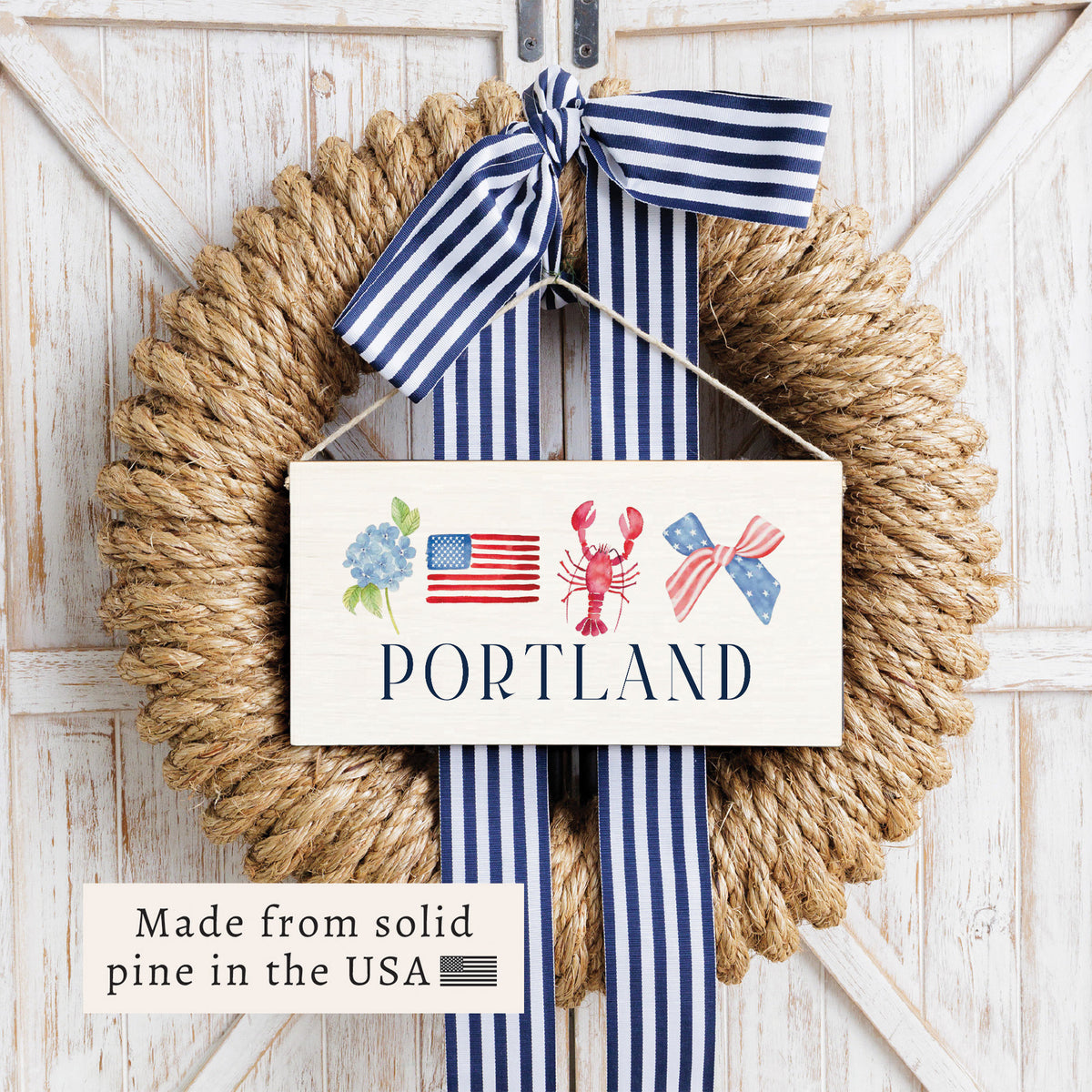 American Icons Personalized Twine Sign