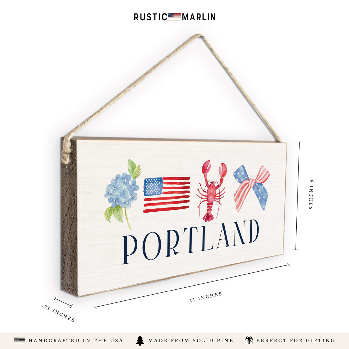 American Icons Personalized Twine Sign