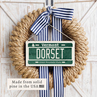 Vermont License Plate Personalized Twine Sign
