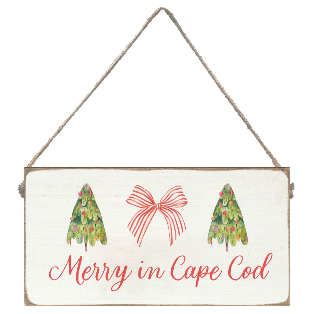 Merry Christmas Personalized Twine Sign